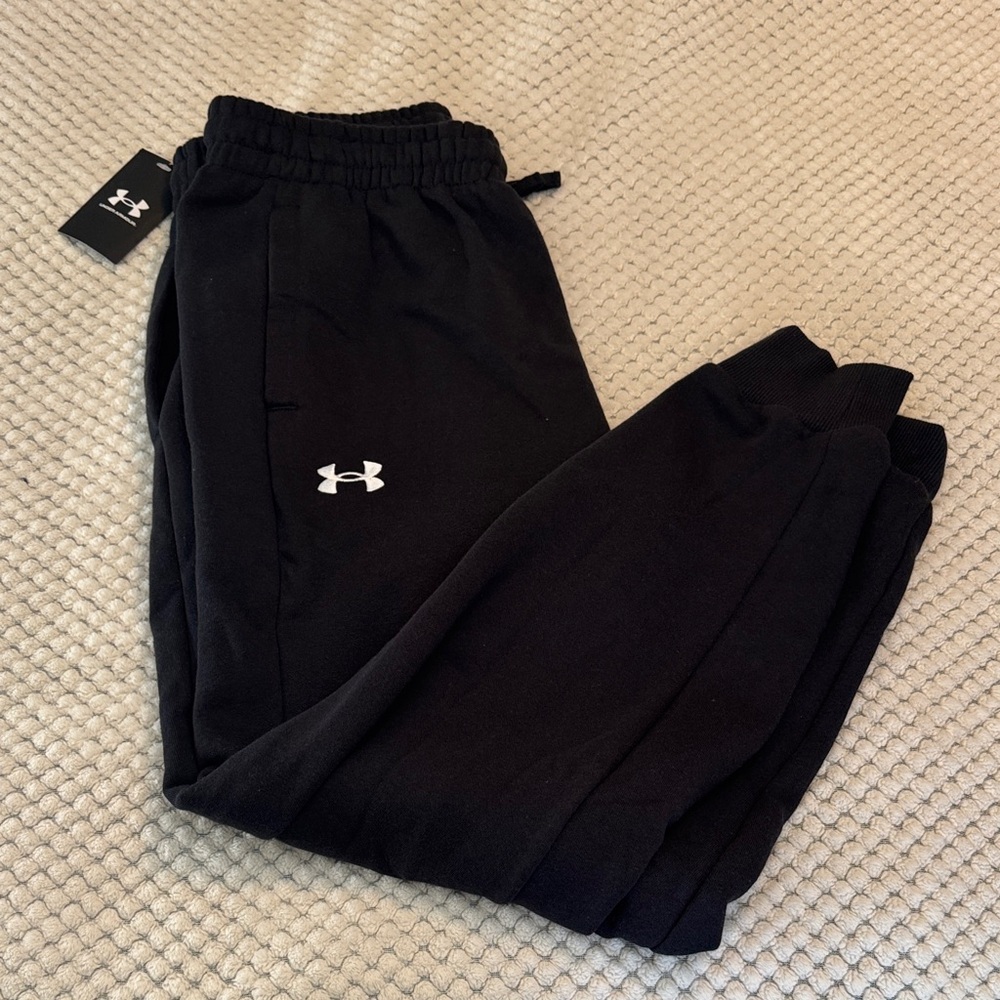 Under Armour Men  Large Black Rival Fleece Joggers NWT